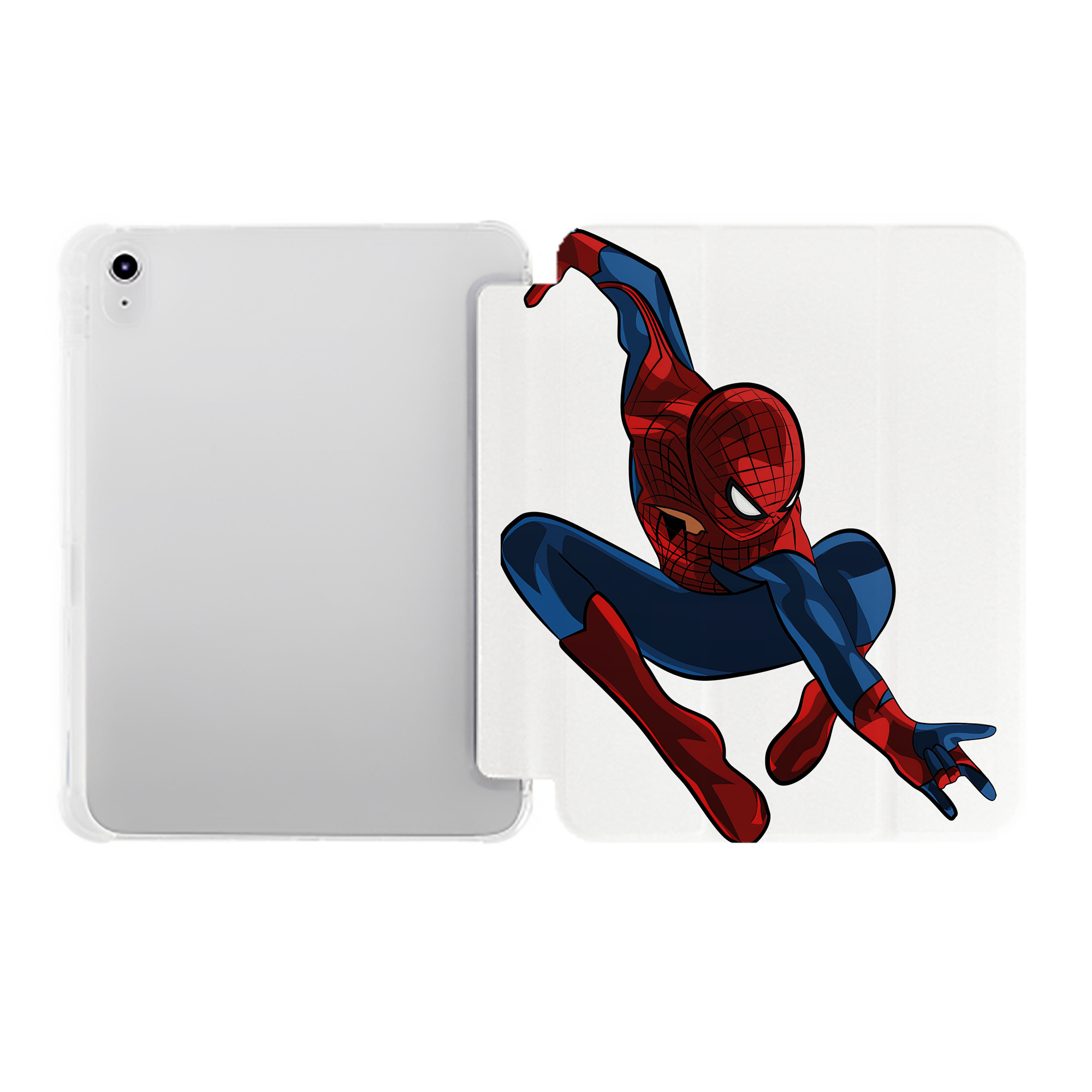 （画像用） Spider Man スパイダーマン IPad ケース ペン収納付き 三つ折りスタンド PUレザー×シリコン 対応機種9.5/10.5/10.9インチ